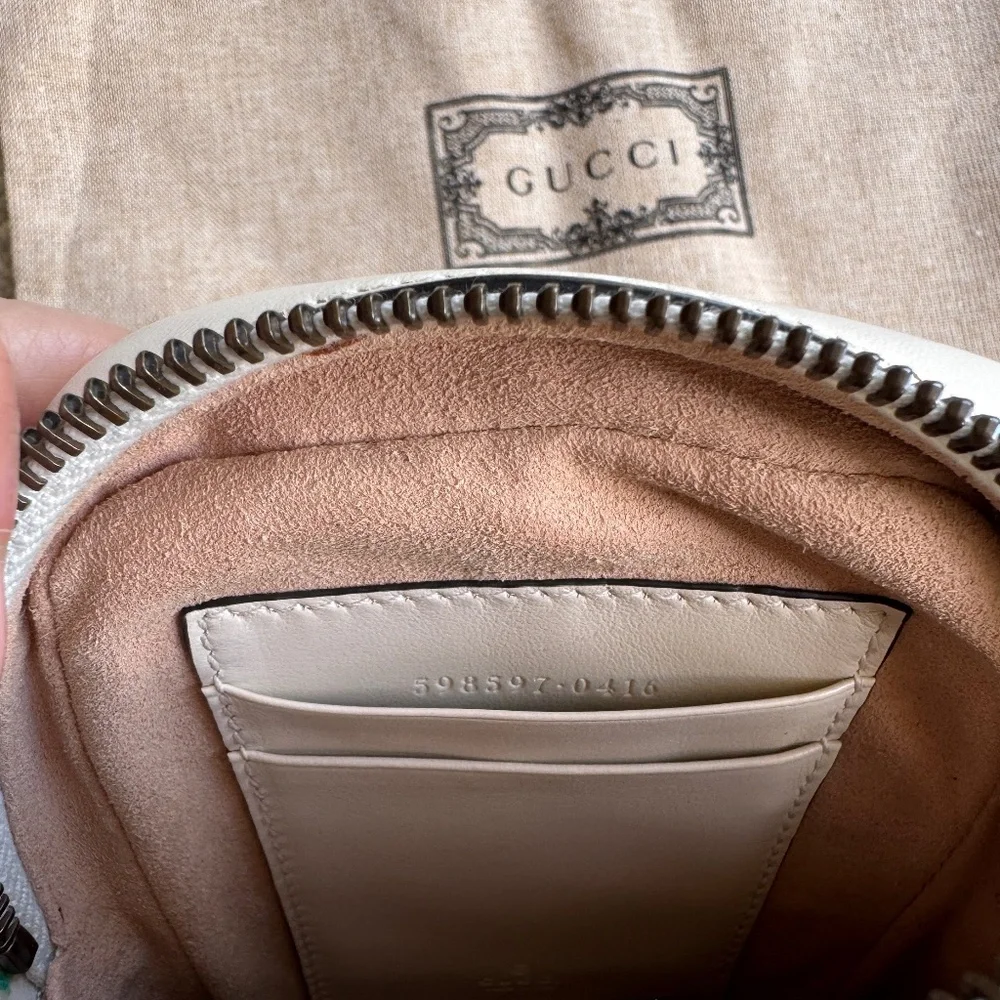 Gucci GG Marmont Vertical Phone Crossbody Bag Matelassé Leather Mini - Picture 15 of 15